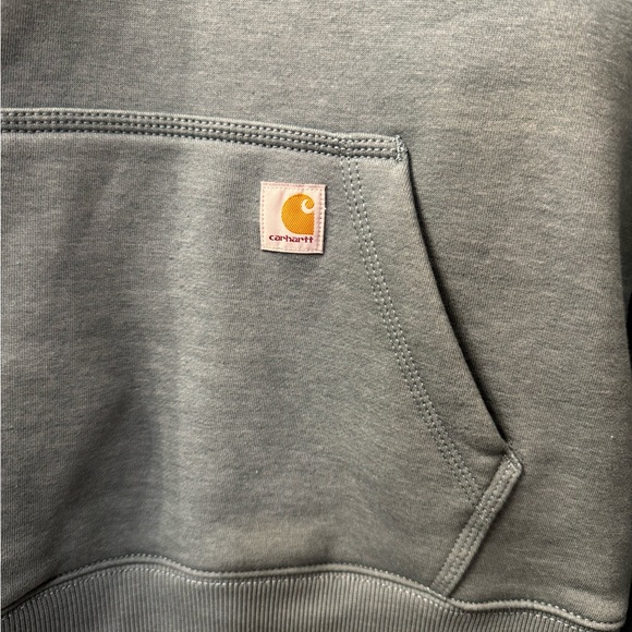 Carhartt women’s Teal Green Half-Zip Pullover Sweatshirt - Picture 3 of 4